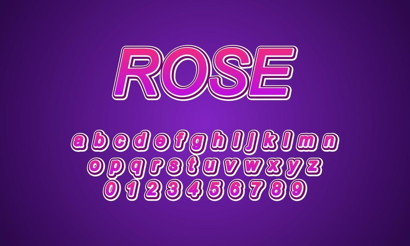 alphabet de police rose vecteur