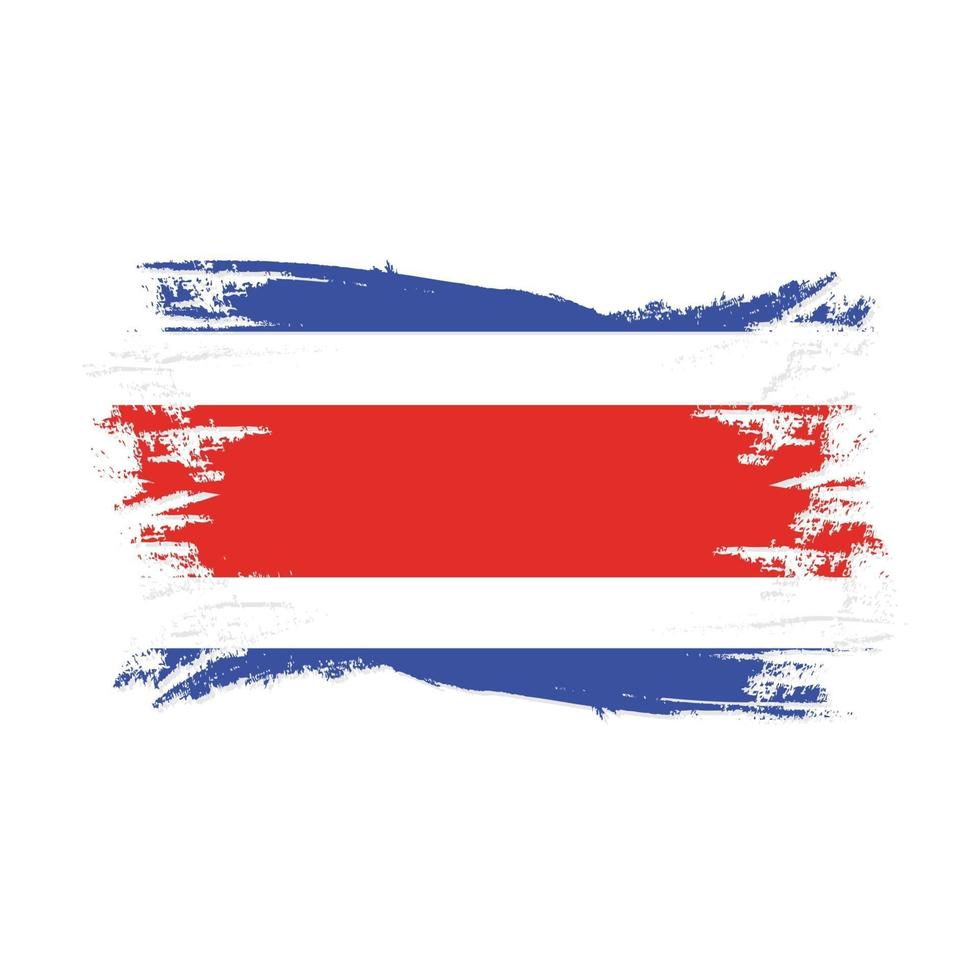 drapeau du costa rica avec vecteur de conception de style pinceau aquarelle