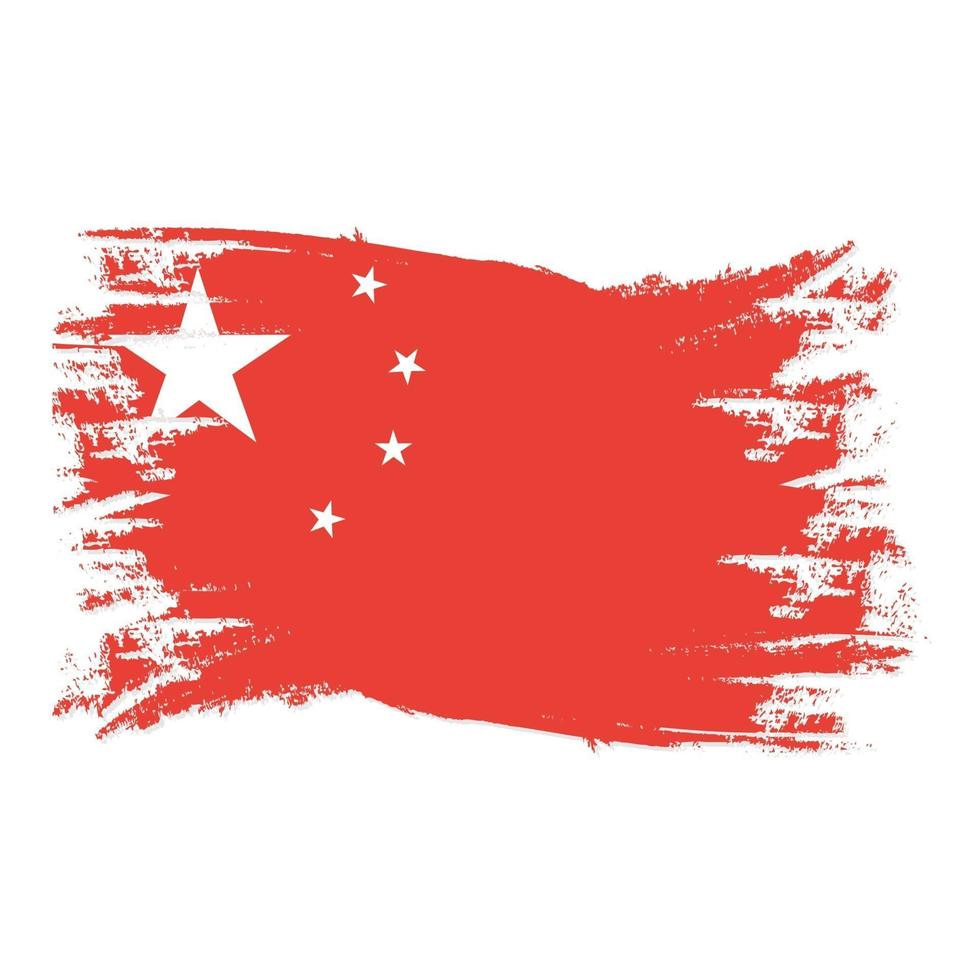 drapeau de la Chine avec illustration vectorielle de style pinceau aquarelle design vecteur