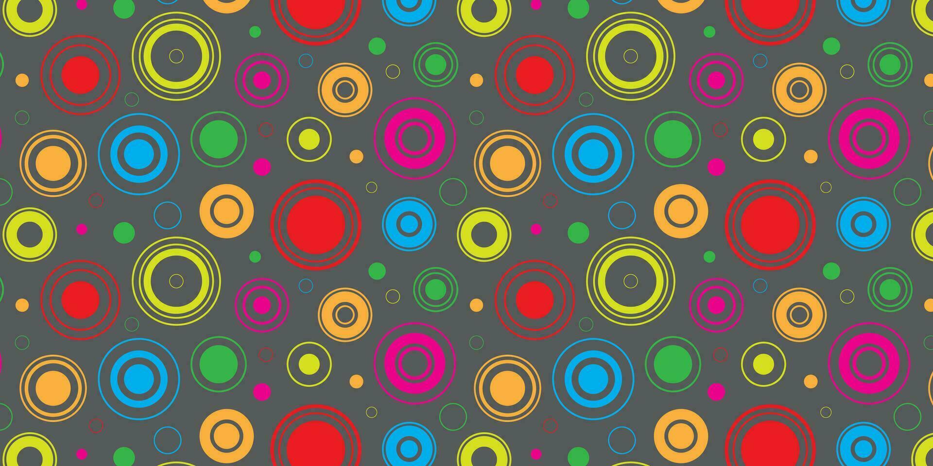 coloré cercles. cercle chaotique modèle. sans couture modèle. vecteur