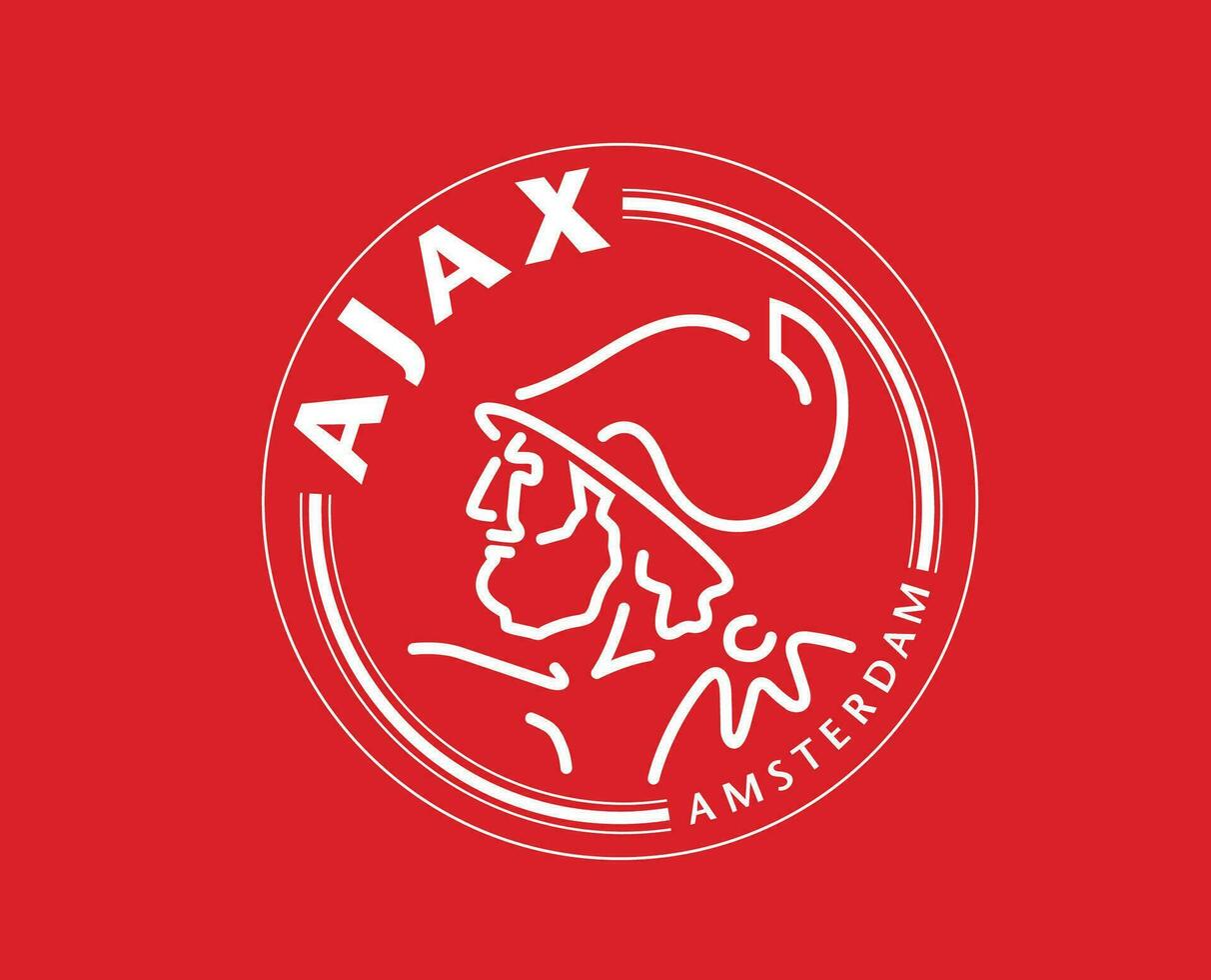 ajax Amsterdam club symbole logo Pays-Bas eredivisie ligue Football abstrait conception vecteur illustration avec rouge Contexte