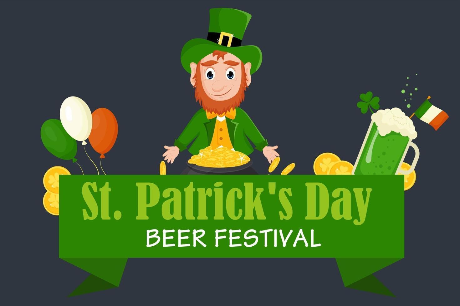 dépliant de la Saint-Patrick, brochure, invitation au festival de la bière. vecteur