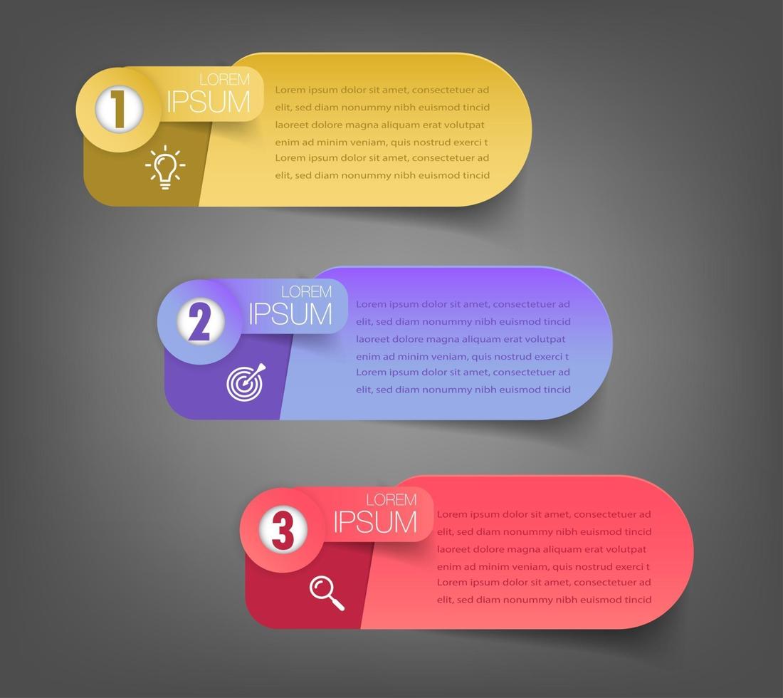 modèle de zone de texte moderne, bannière d'infographie vecteur