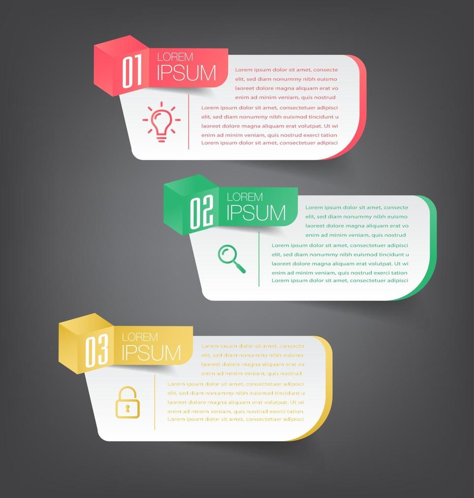 modèle de zone de texte moderne, bannière d'infographie vecteur