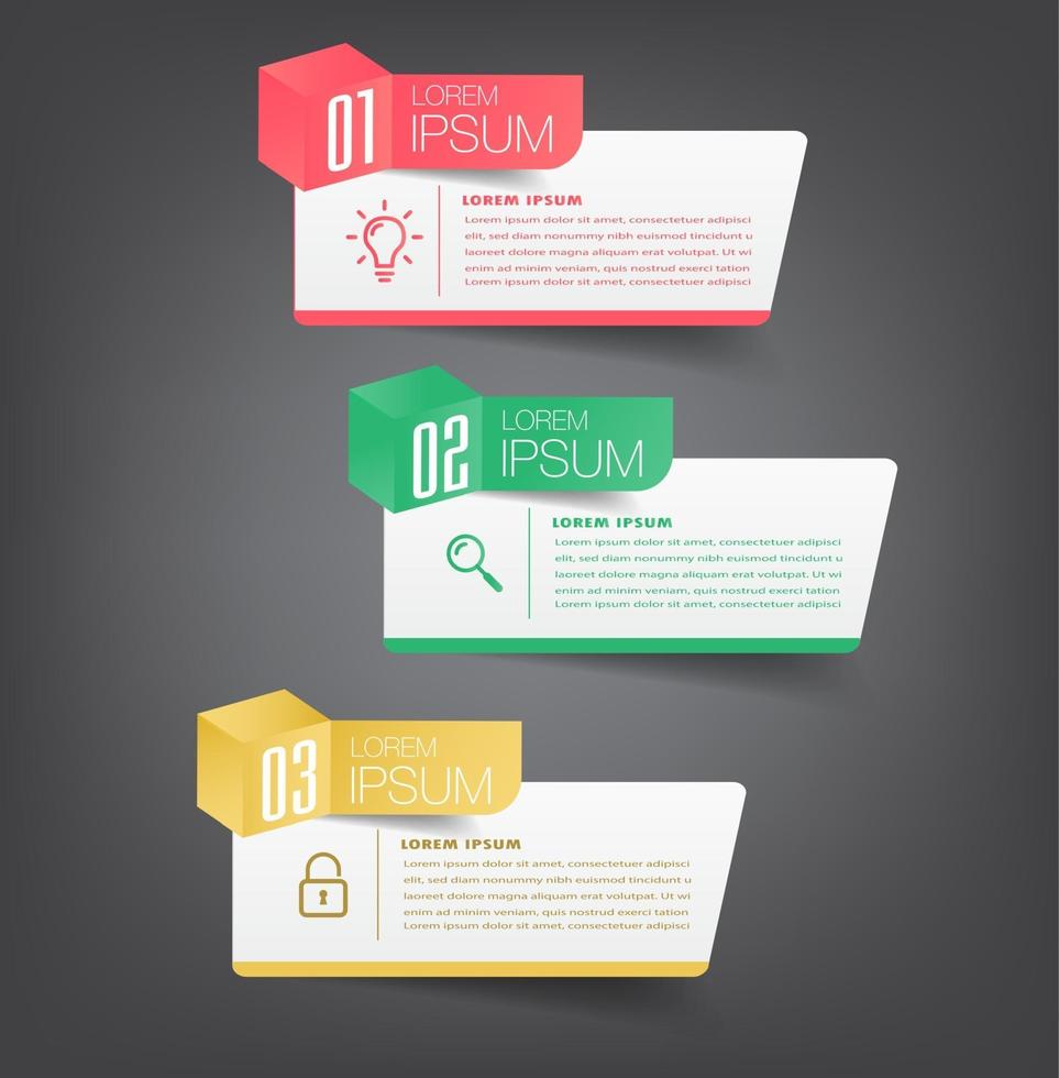 modèle de zone de texte moderne, bannière d'infographie vecteur