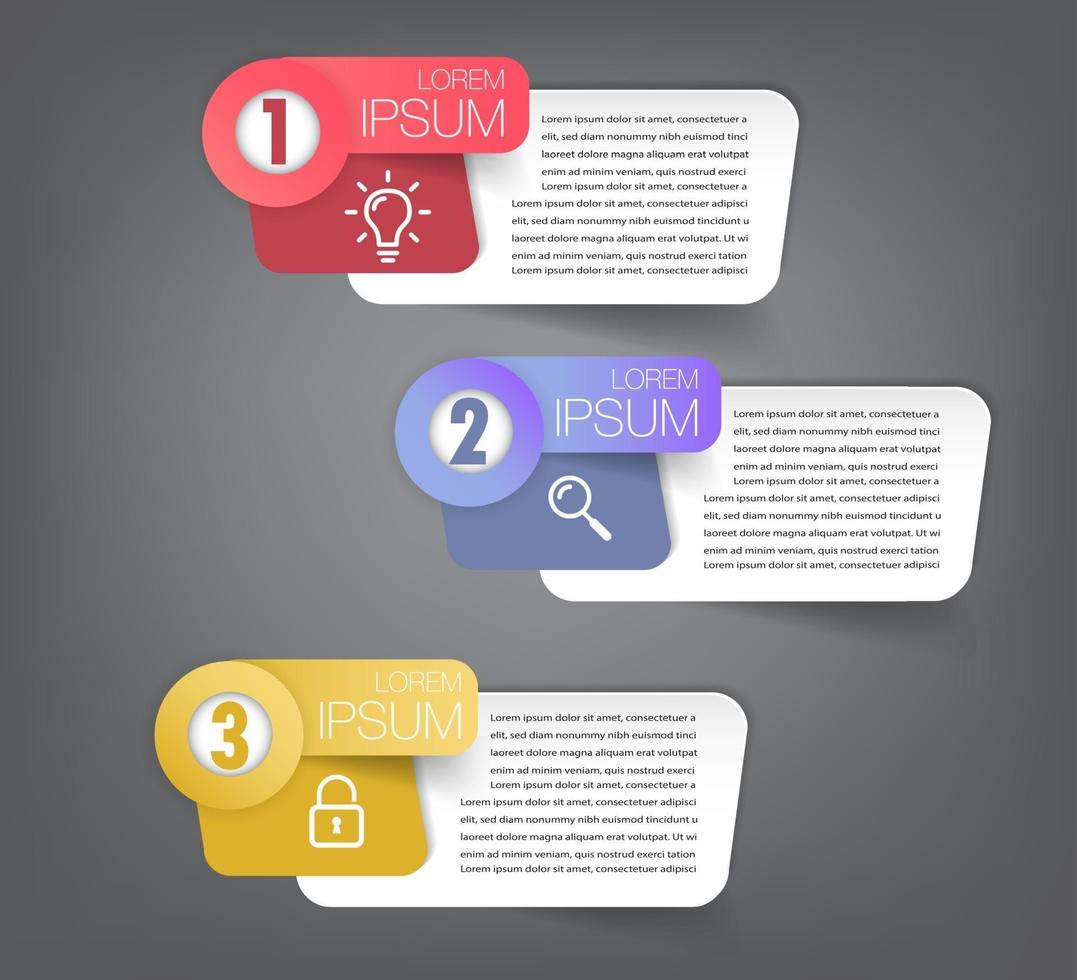 modèle de zone de texte moderne, bannière d'infographie vecteur