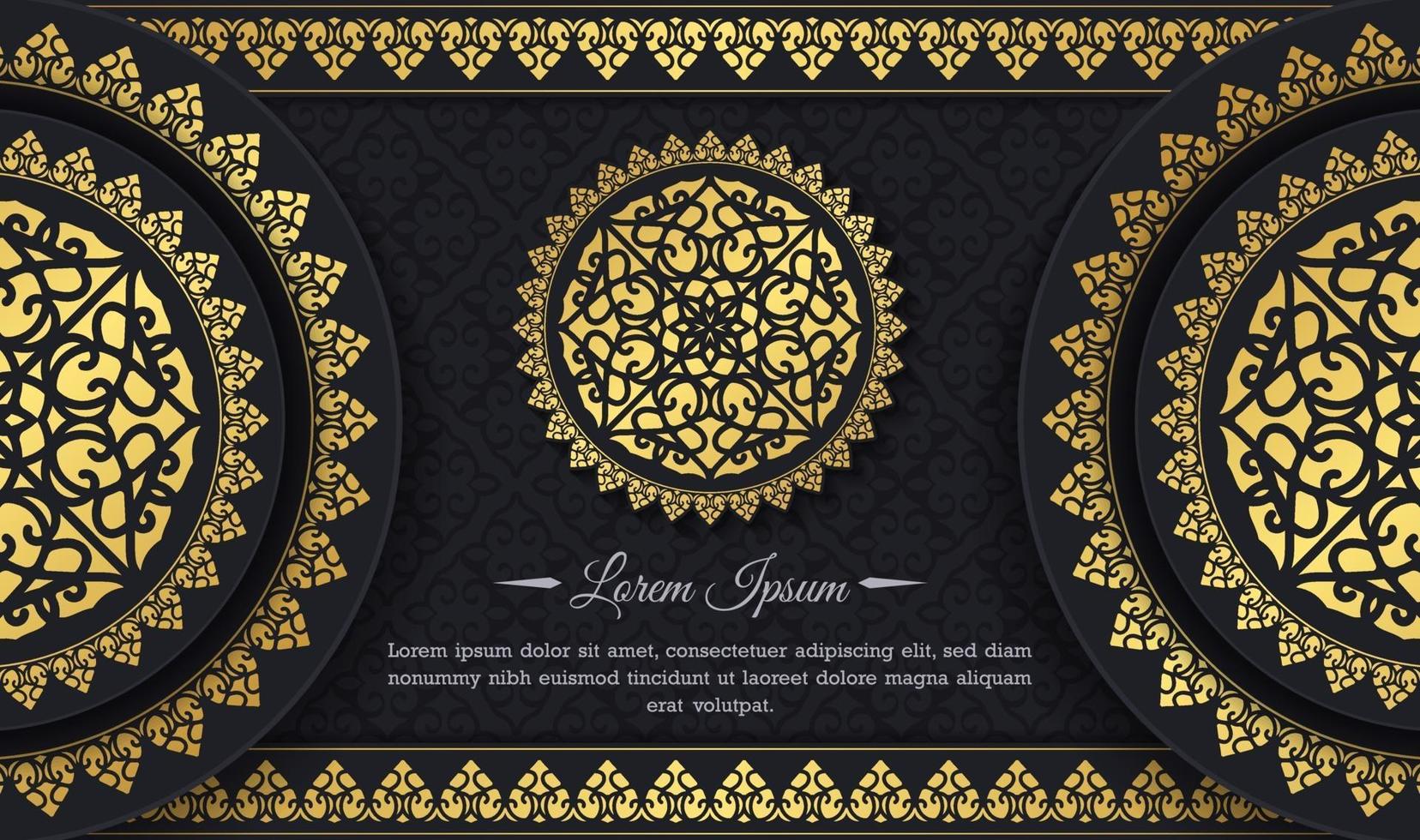 fond de mandala ornemental de luxe avec motif oriental islamique arabe vecteur