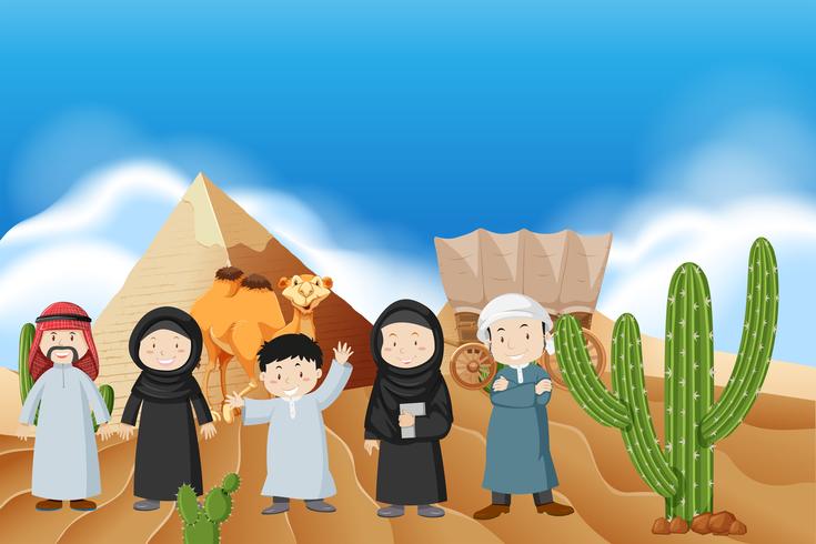 Peuple arabe dans le désert vecteur