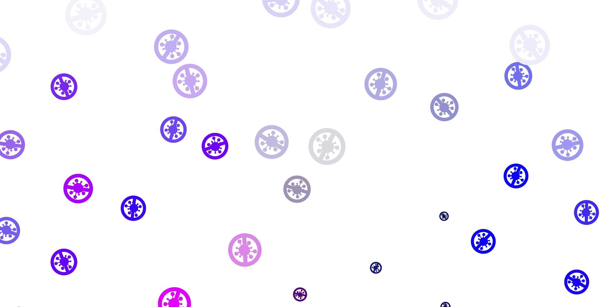 modèle vectoriel rose clair et bleu avec des éléments de coronavirus.
