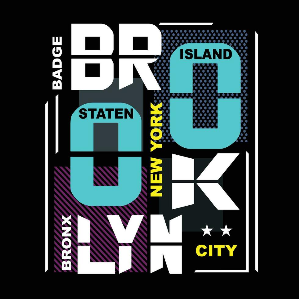 Brooklyn tee graphique typographie pour impression t chemise illustration vecteur ancien art