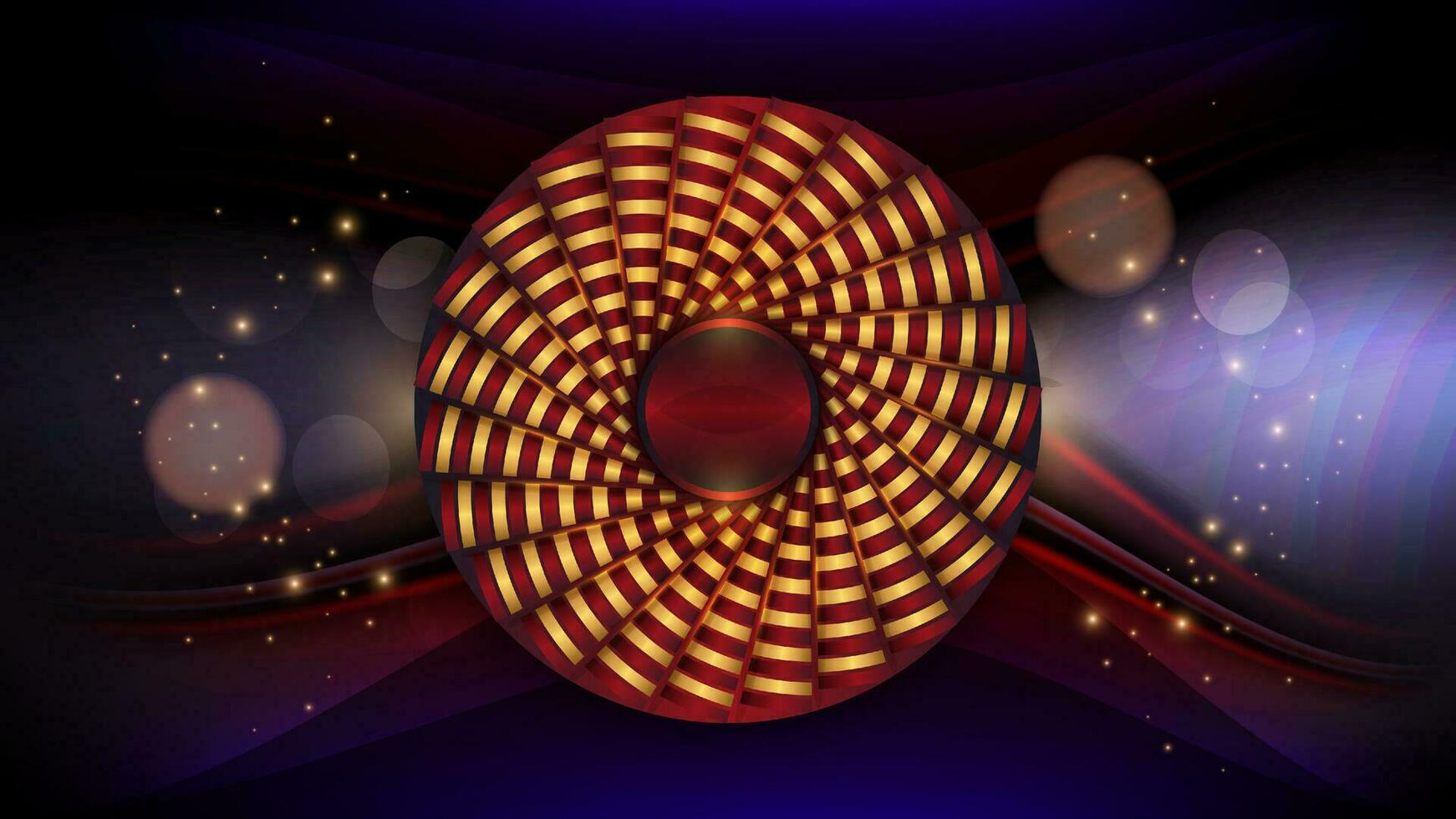 abstrait or et rouge spirale forme Contexte conception vecteur