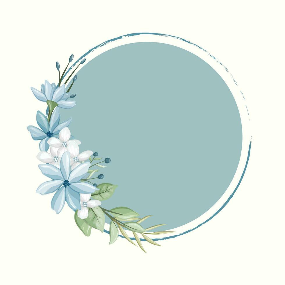 bleu pastel floral Cadre vecteur