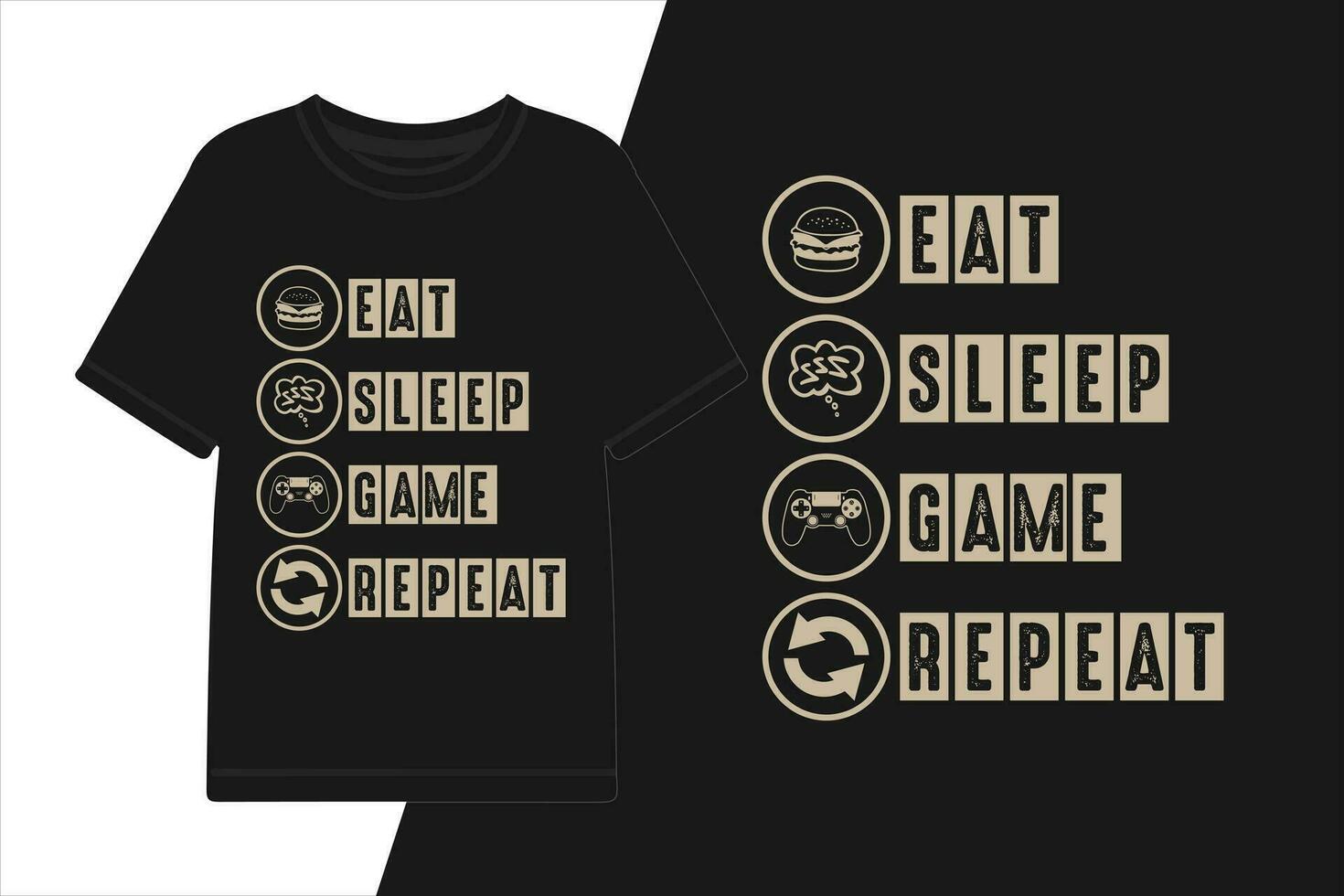 vecteur manger sommeil jeu répéter jeu T-shirt conception, jeu chemise conception.