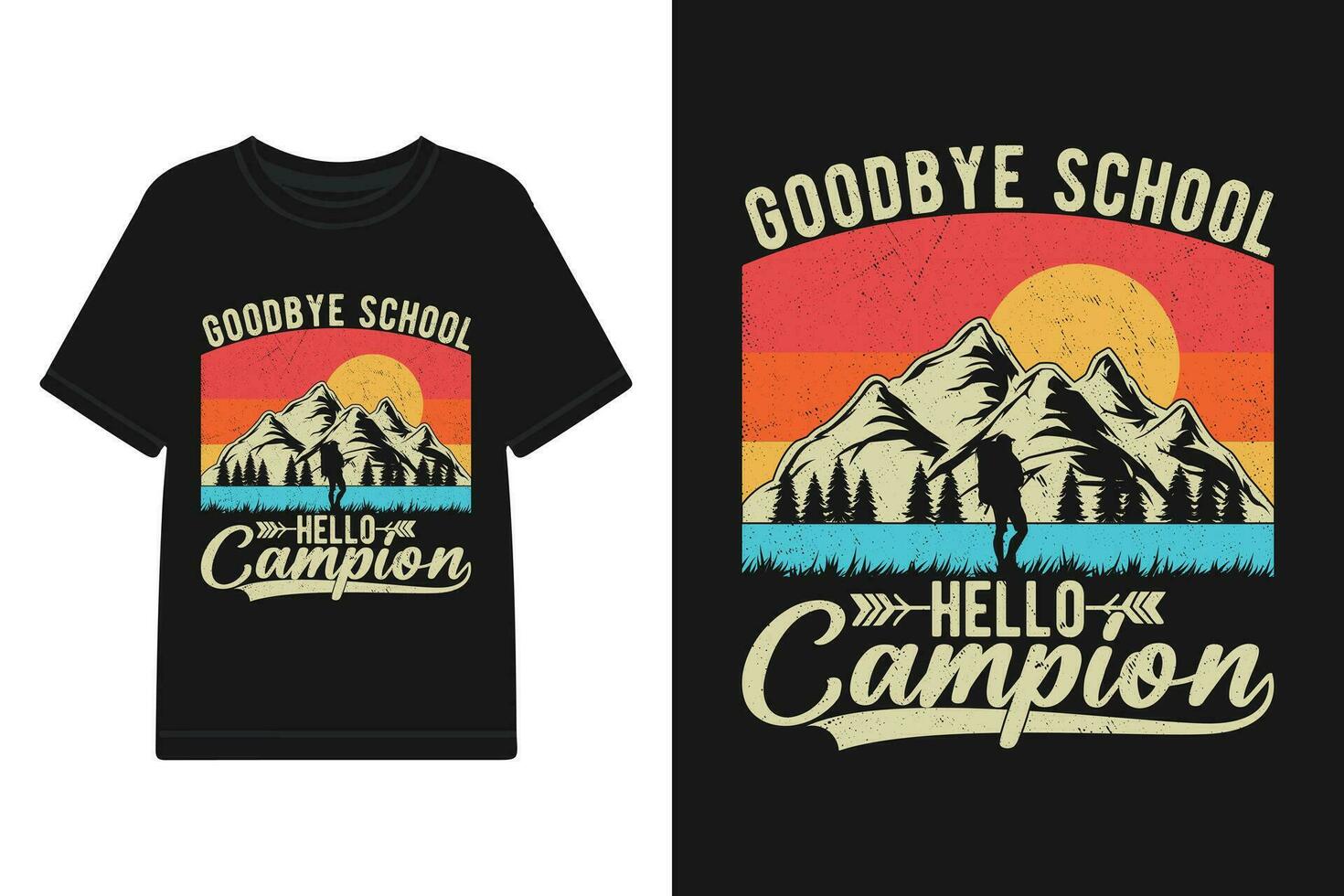 campeur t chemise conceptions, camping T-shirt conception vecteur des dossiers, campeur Extérieur aventure de motivation typographie conception