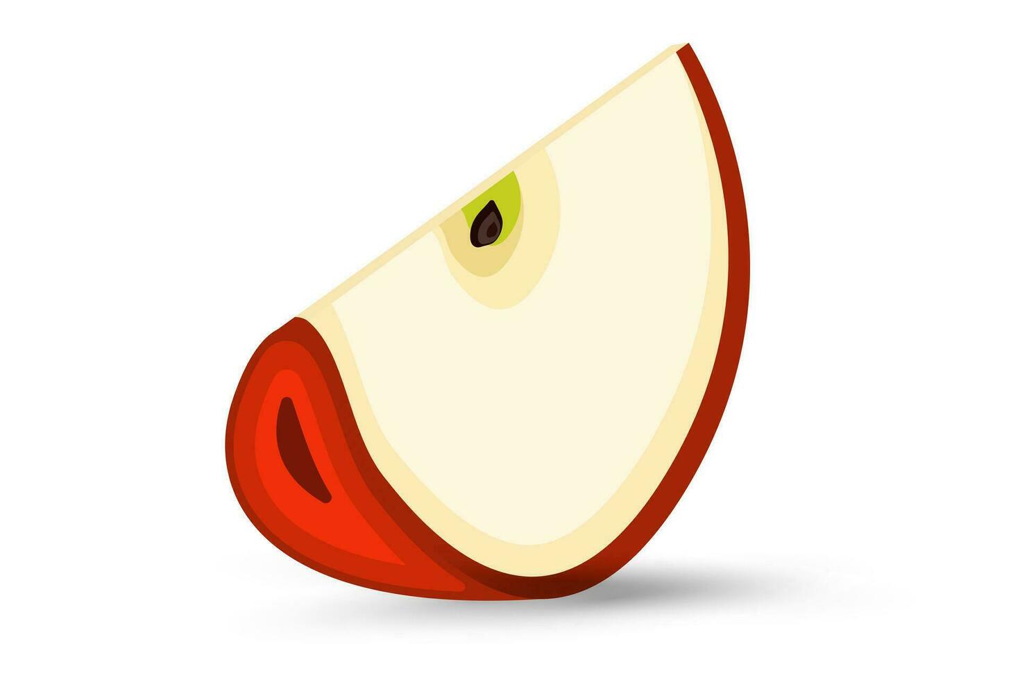 une pièce de Pomme tranché et Couper dans pièces, élément de rouge fruité Pomme sur isolé blanc arrière-plan, en bonne santé fruit concept, et ensemble de pommes fruit, Pomme vecteur, illustration vecteur