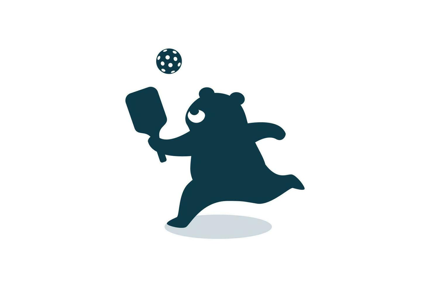 une mignonne dessin animé ours est en jouant pickleball avec adorable pose. pickleball mascotte pour logo, bannière, prospectus, etc. vecteur