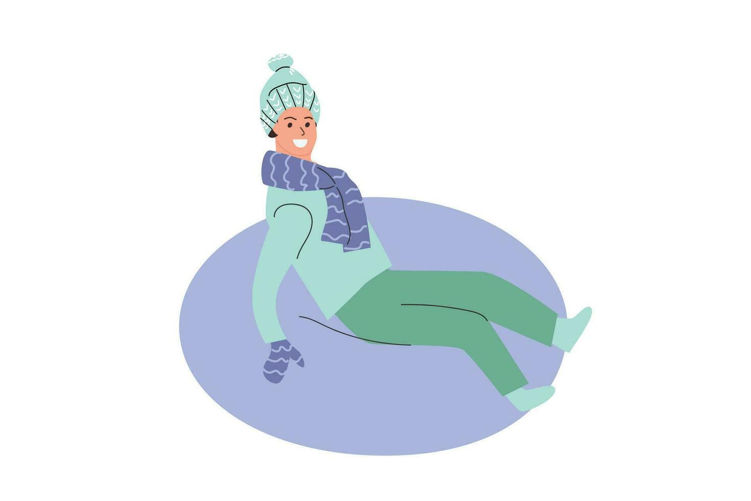 garçon Faire activité, skier sur neige gâteau au fromage. vecteur illustration isolé.