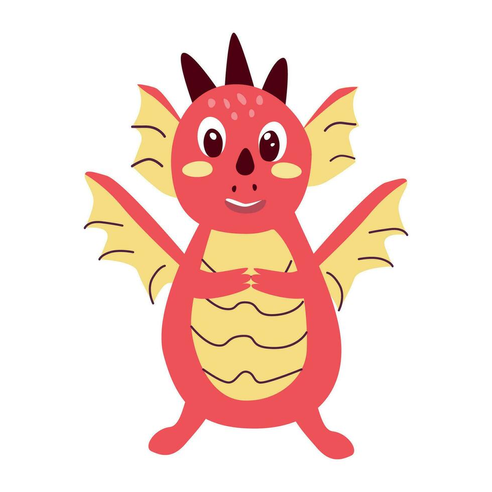 petit dragon mignonne bébé Conte de fée dragon personnage vecteur