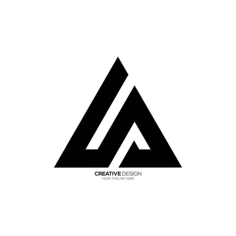 Triangle lettre comme ou sa initiale unique forme moderne abstrait monogramme logo vecteur