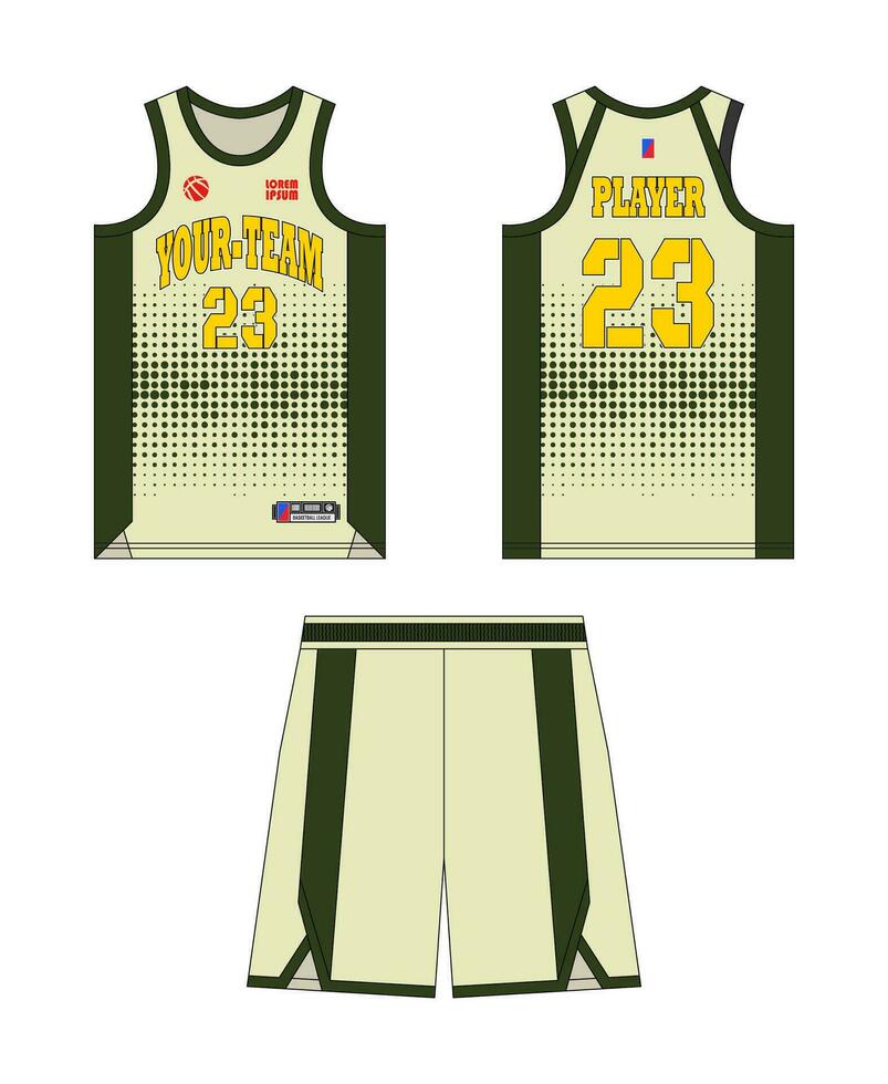 basketball Jersey modèle conception, basketball uniforme maquette conception, vecteur sublimation des sports vêtements conception, Jersey basketball idées.