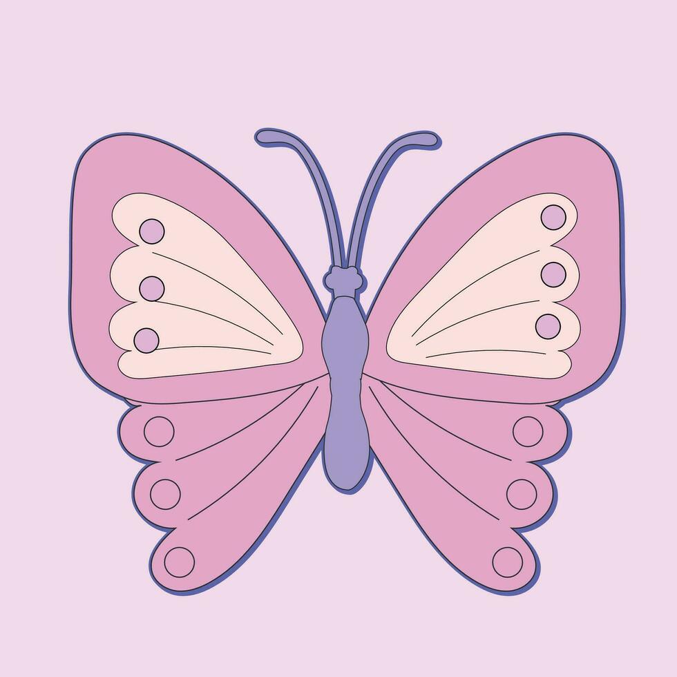 papillon élégant avec rose Couleur conception. mignonne de vacances, printemps ou été, fête décor, clipart pour cartes, bannière, printemps décoration, mignonne insecte vecteur