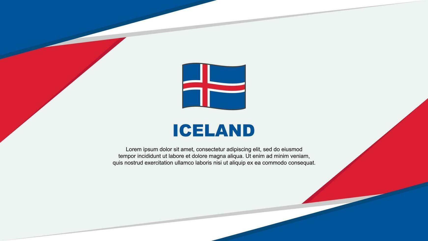 Islande drapeau abstrait Contexte conception modèle. Islande indépendance journée bannière dessin animé vecteur illustration. Islande
