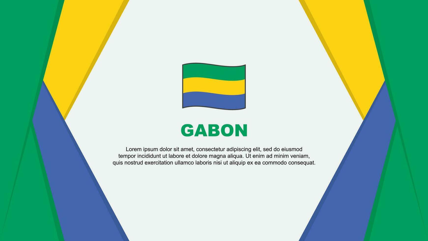 Gabon drapeau abstrait Contexte conception modèle. Gabon indépendance journée bannière dessin animé vecteur illustration. Gabon Contexte