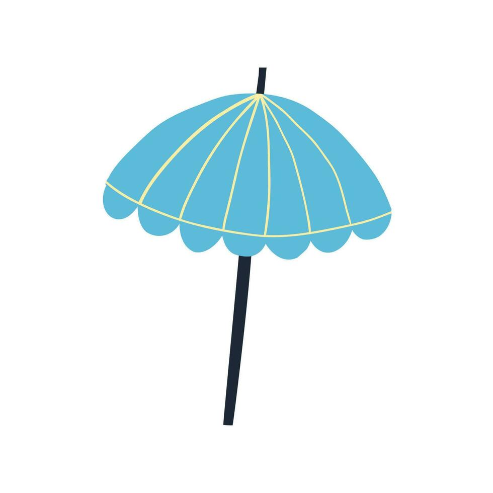 plage parapluie dans une plat style. main tiré vecteur illustration