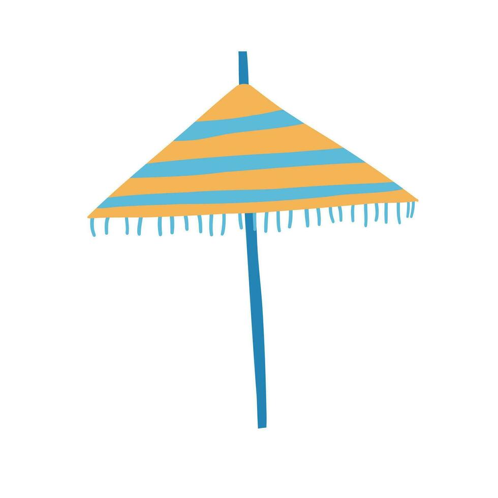 plage parapluie dans une plat style. main tiré vecteur illustration