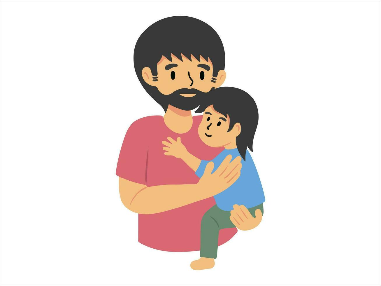 papa en portant bébé ou gens personnage illustration vecteur