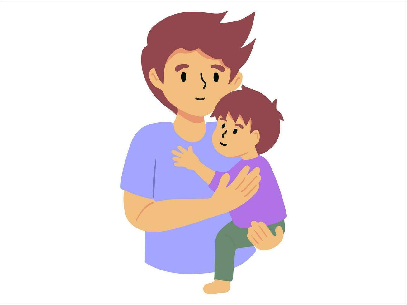 papa en portant bébé ou gens personnage illustration vecteur