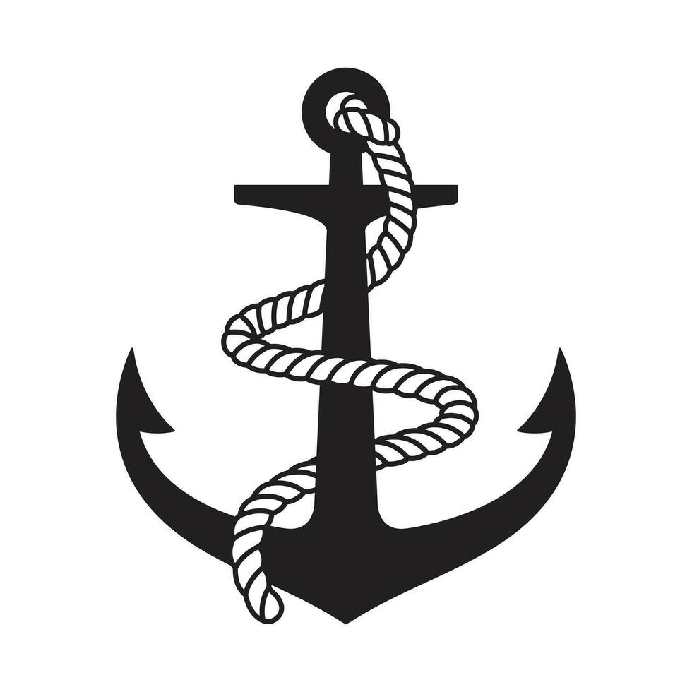 ancre vecteur icône logo bateau symbole pirate barre nautique maritime illustration graphique Facile conception