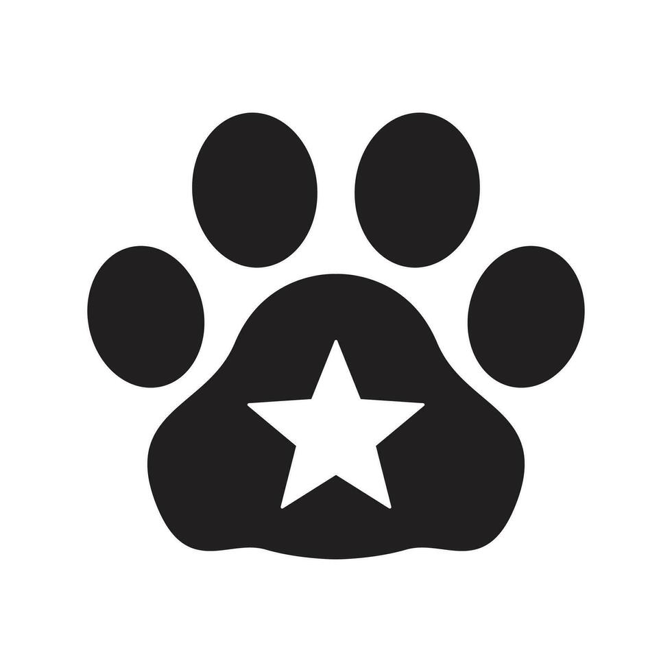 chien patte vecteur étoile icône français bouledogue dessin animé personnage symbole illustration conception