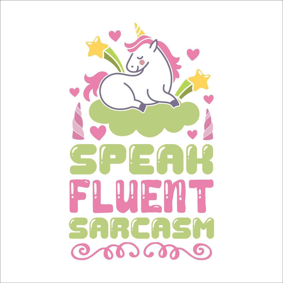 élégant , à la mode et impressionnant Licorne typographie art et illustrateur vecteur