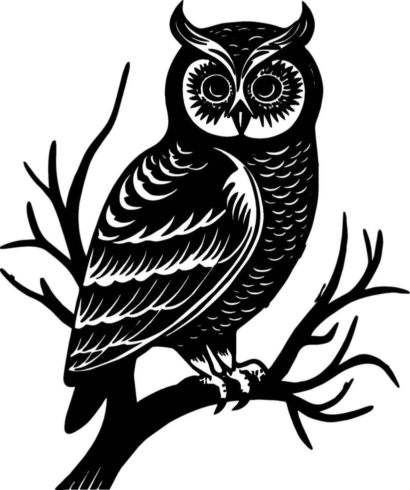 hibou logo ensemble hibou logo vecteur silhouette Stock illustration - Télécharger image maintenant - abstrait, animal faune