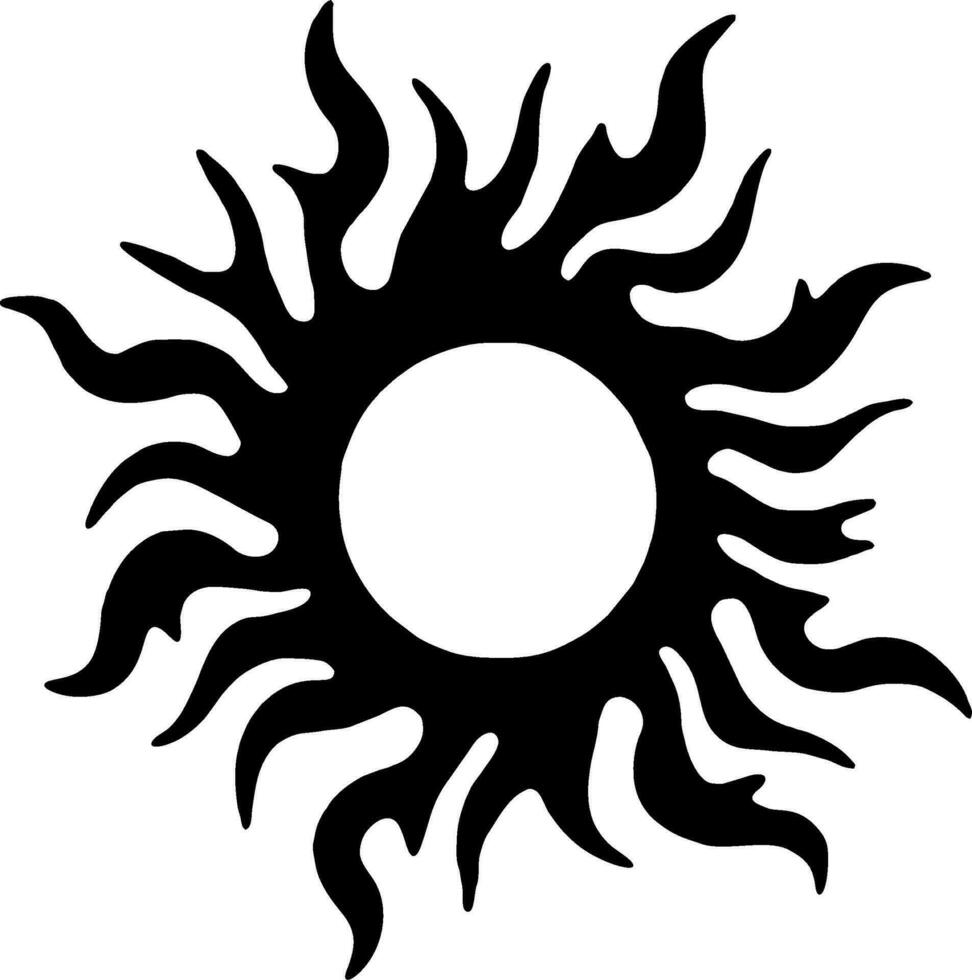 noir Soleil logo chaud temps symbole ciel signe vecteur image
