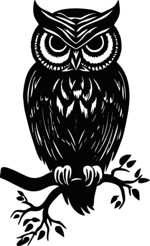 hibou logo ensemble hibou logo vecteur silhouette Stock illustration - Télécharger image maintenant - abstrait, animal faune