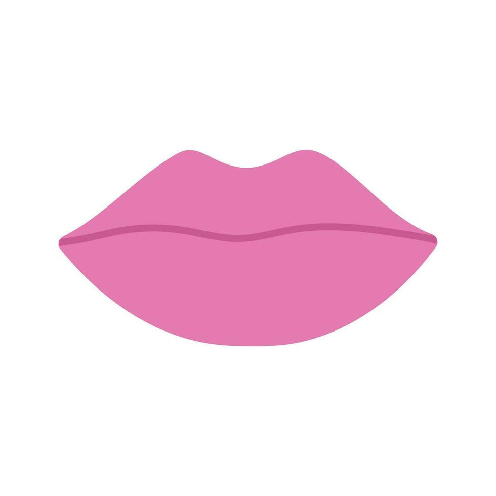 magnifique Facile rose Couleur lèvres. mignonne poupée lèvres . isolé dessin animé vecteur illustration sur blanc Contexte