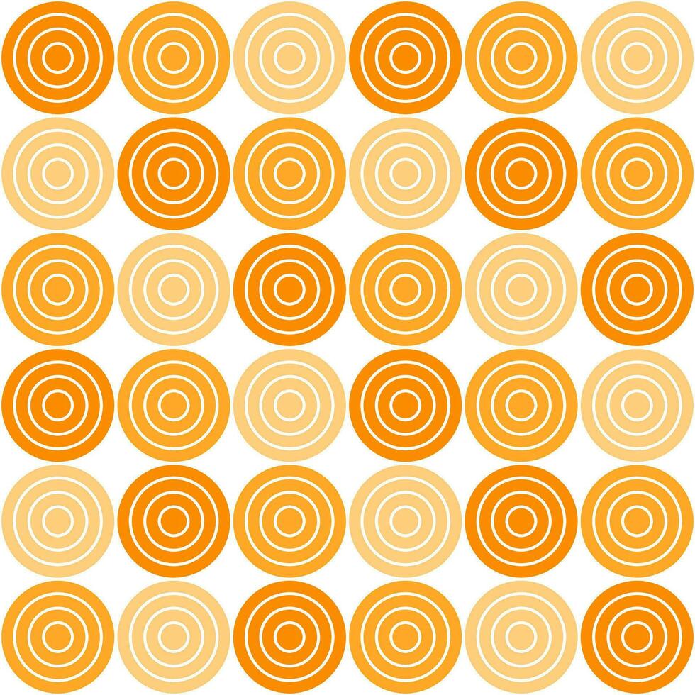 Orange cercle modèle. cercle vecteur sans couture modèle. décoratif élément, emballage papier, mur carrelage, sol carrelage, salle de bains carrelage.