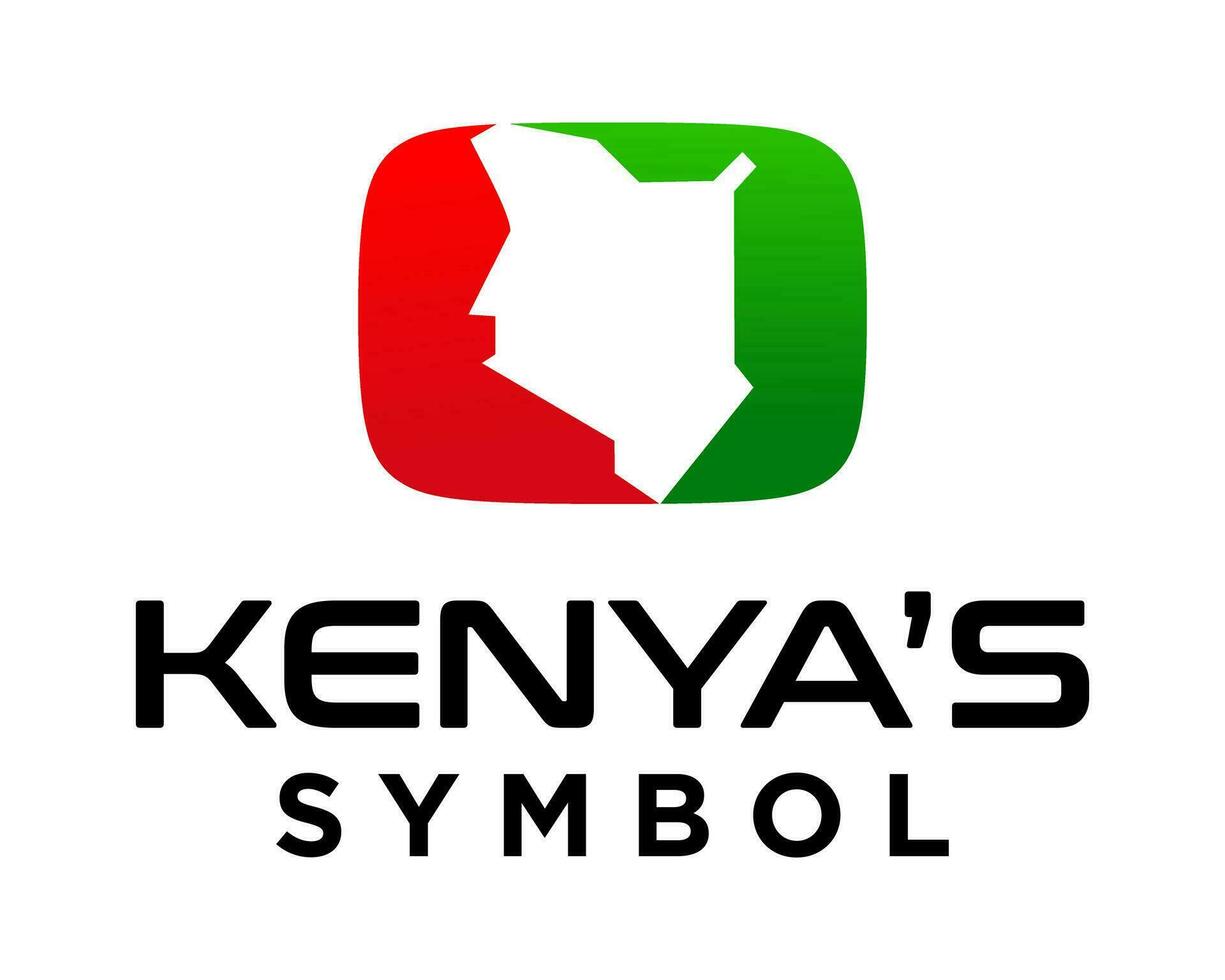 kenyan drapeau et carte contour logo conception. vecteur