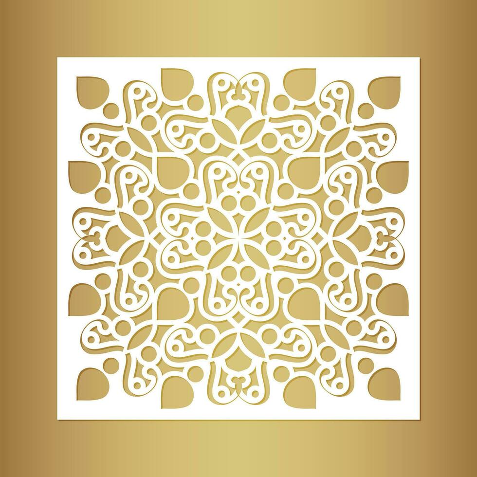 mandala décoratif papier Couper ligne vecteur