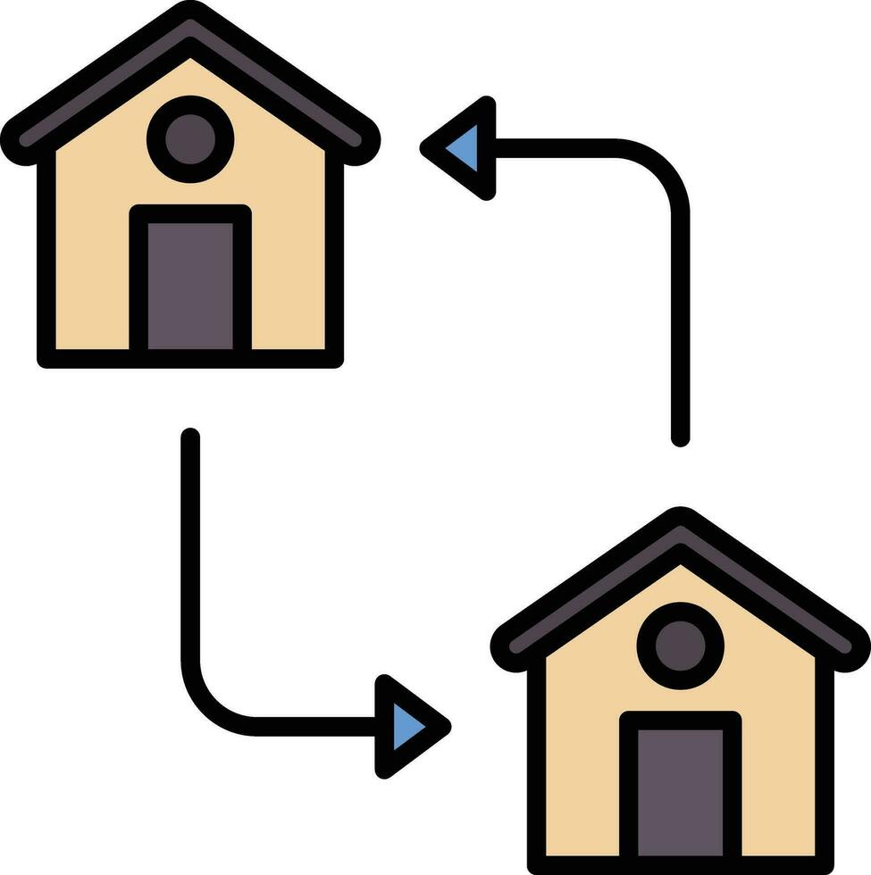 maison échange vecteur icône