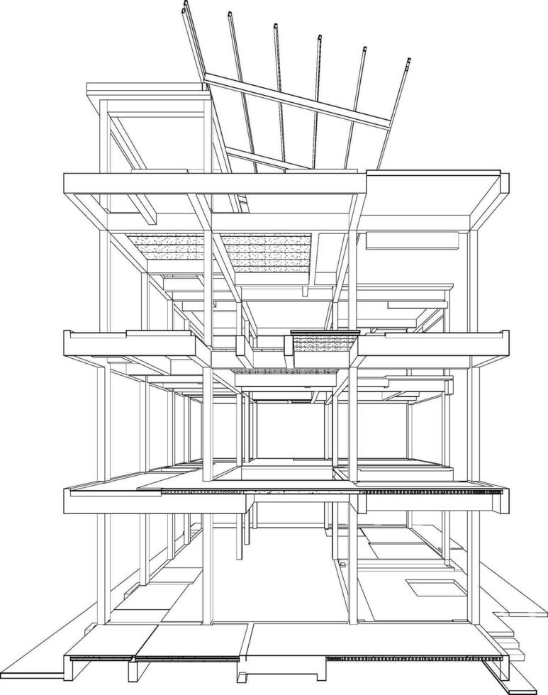 3d illustration de bâtiment structure vecteur