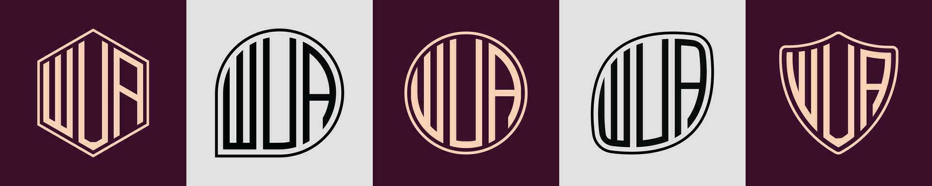 Créatif Facile initiale monogramme wua logo conceptions. vecteur