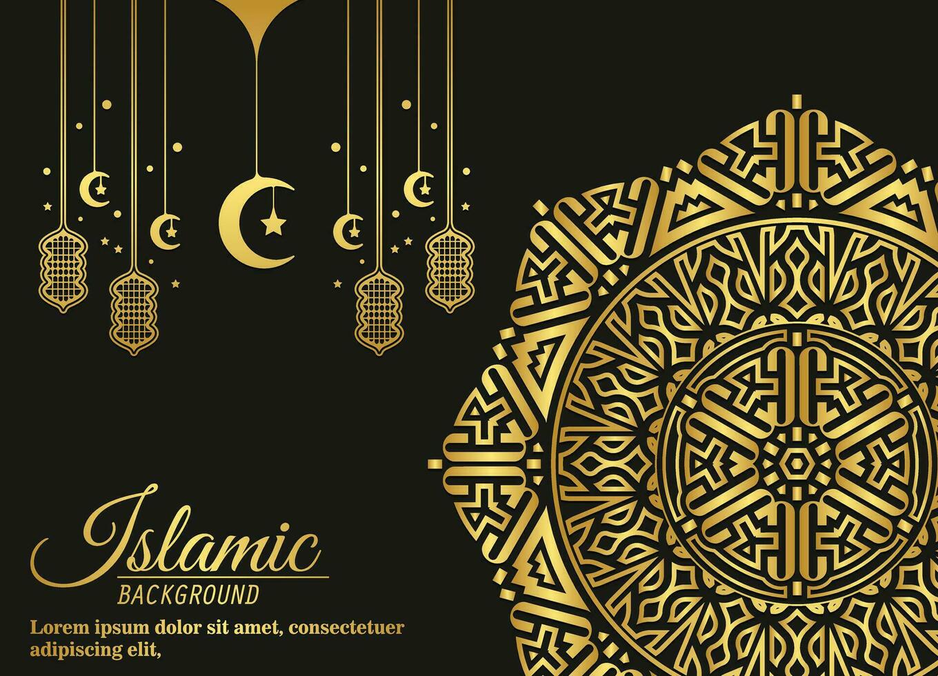 fond de mandala de luxe avec motif oriental islamique arabe arabesque vecteur