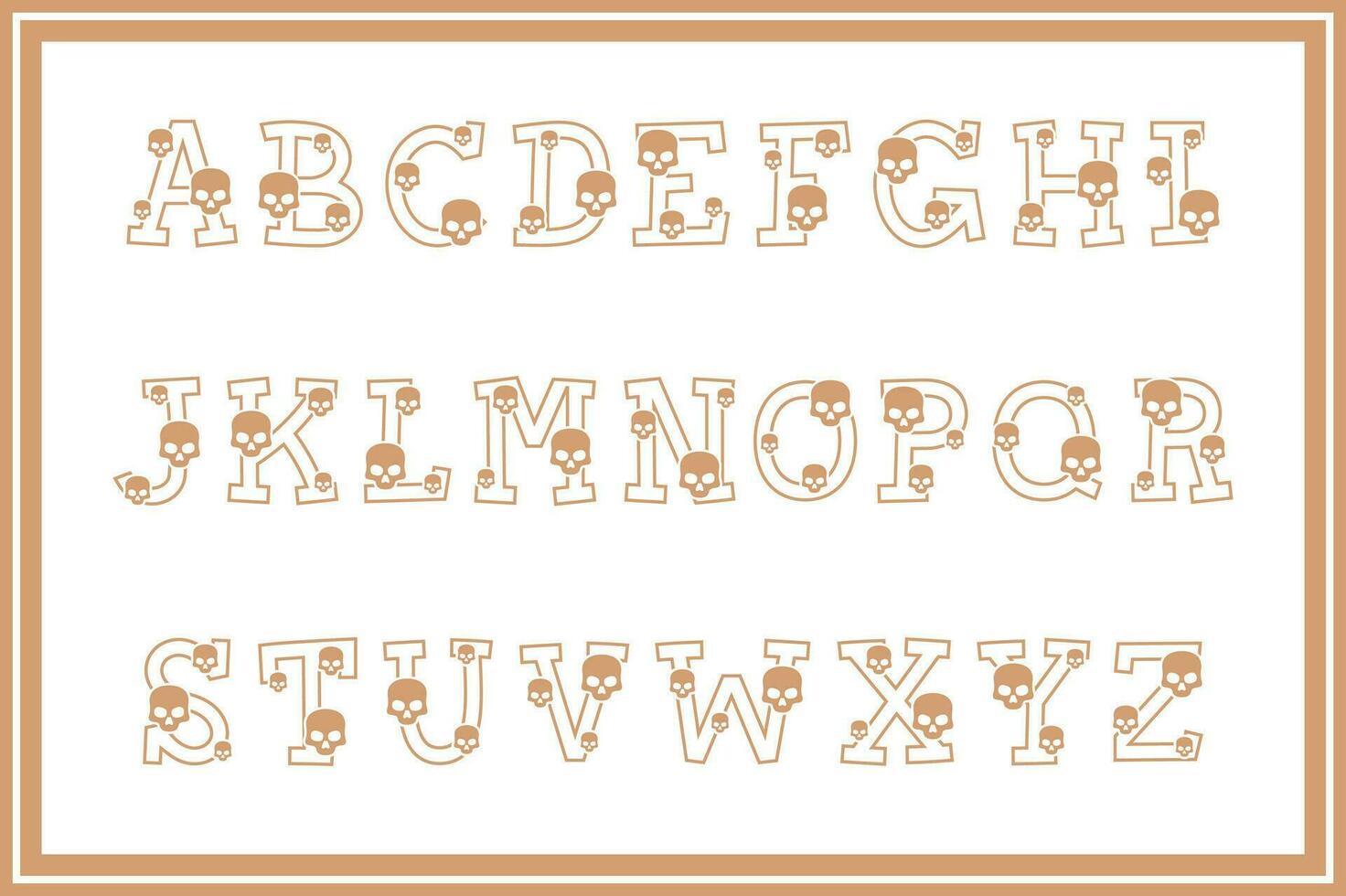 polyvalent collection de crâne alphabet des lettres pour divers les usages vecteur