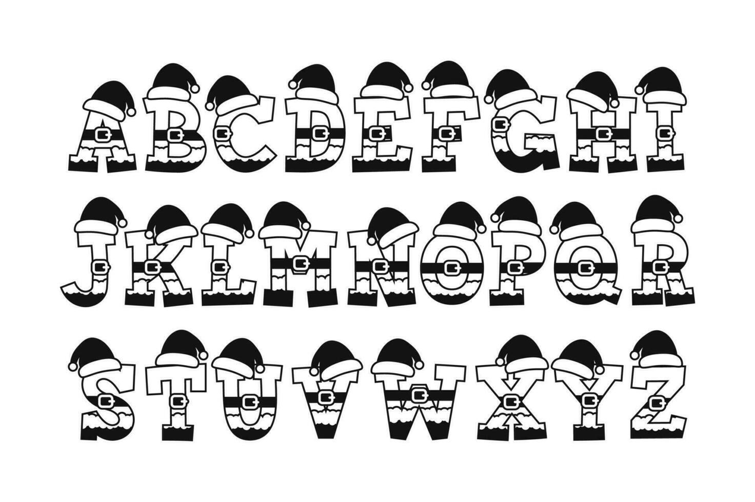 polyvalent collection de Père Noël claus alphabet des lettres pour divers les usages vecteur