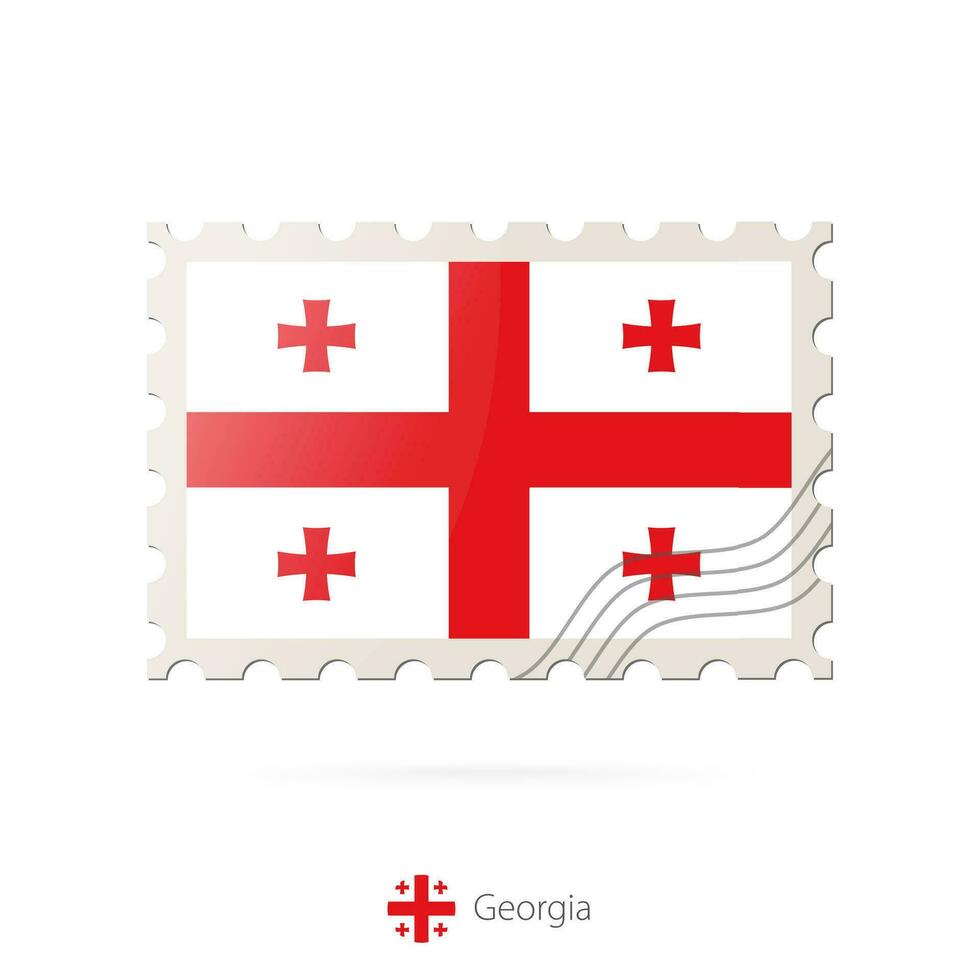 affranchissement timbre avec le image de Géorgie drapeau. vecteur