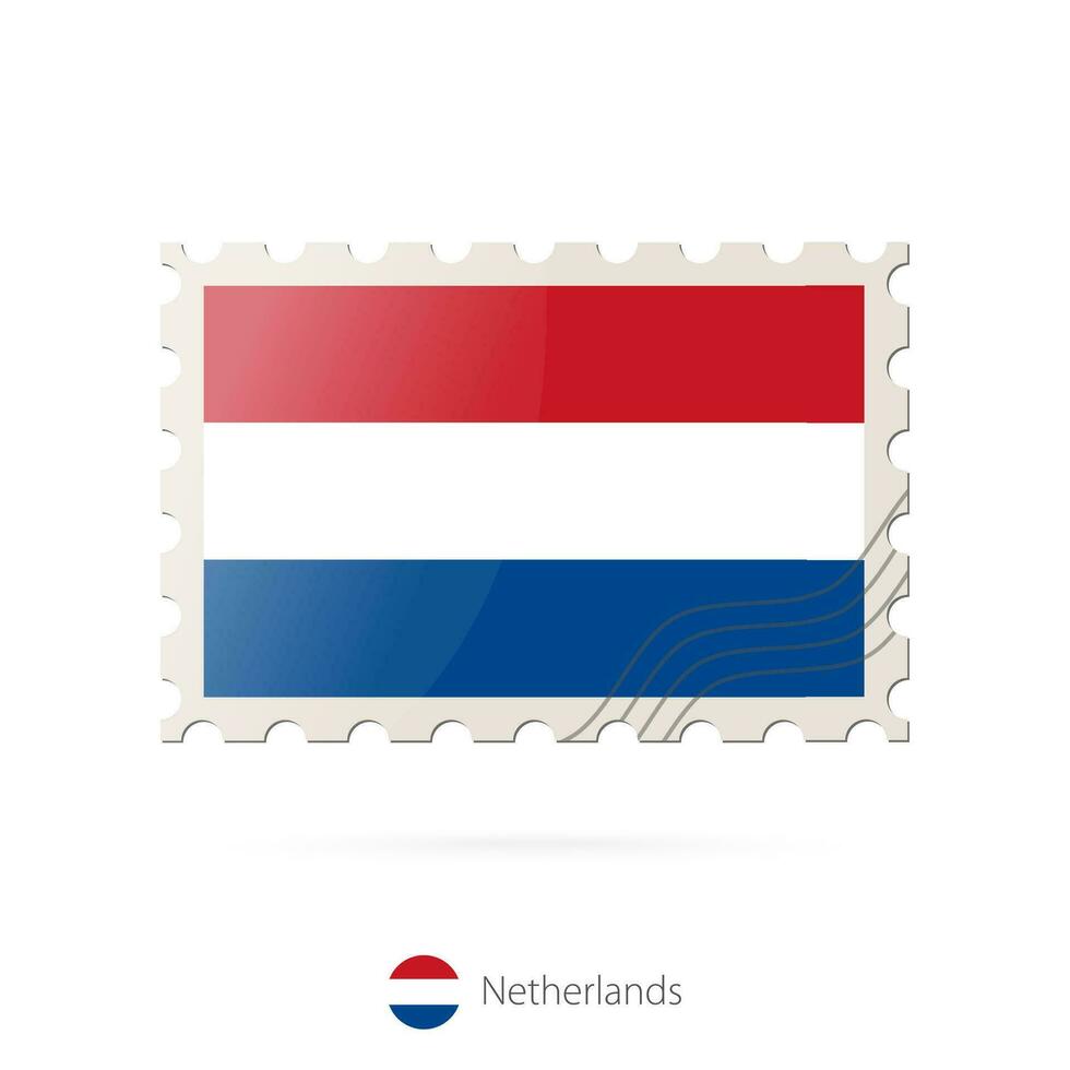 affranchissement timbre avec le image de Pays-Bas drapeau. vecteur