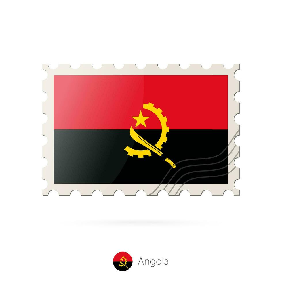 affranchissement timbre avec le image de angola drapeau. vecteur